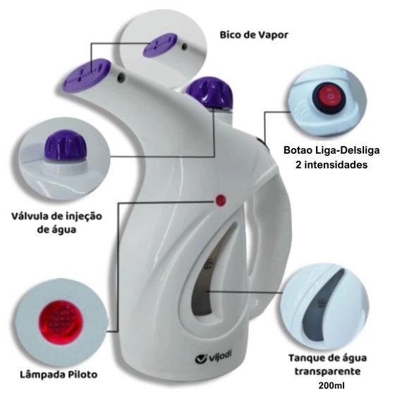 Imagem de Ferro de Passar Roupas a Vapor Vaporizador de Roupa e Higienizador Portátil 110v Para Passar Roupas Cabide