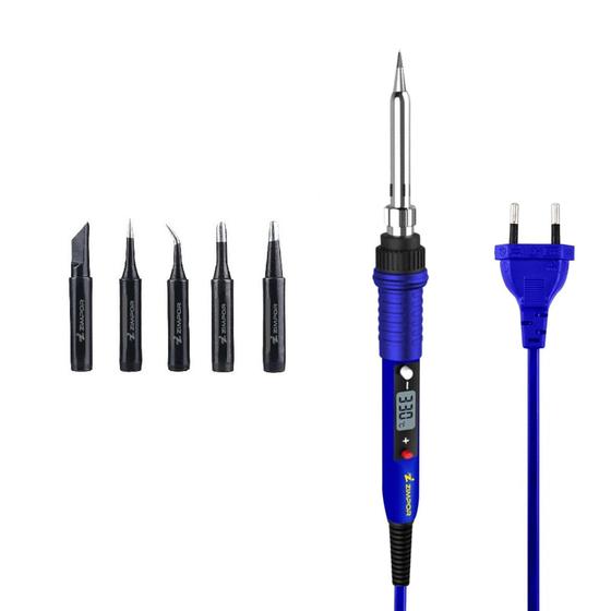 Imagem de Ferro De Solda Digital Regulagem Temperatura Kit De 5 Pontas