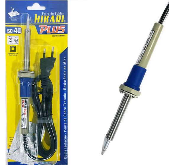 Ferro De Solda Hk Plus Hikari Profissional Sc-40 34w 110v Menor preço em Ferro De Solda Hk Plus Hikari Profissional Sc-40 34w 110v
