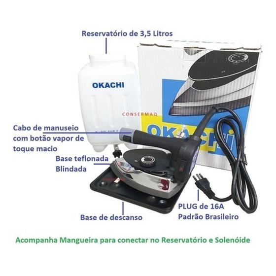 Imagem de Ferro Passar A Vapor Industrial Okachi - 1.100 Watts