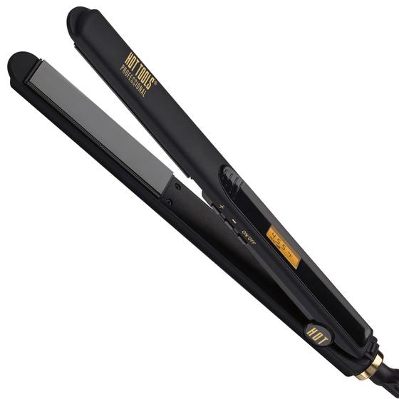 Imagem de Ferro plano HOT TOOLS Pro Artist Black Gold 1 polegada de cerâmica e titânio