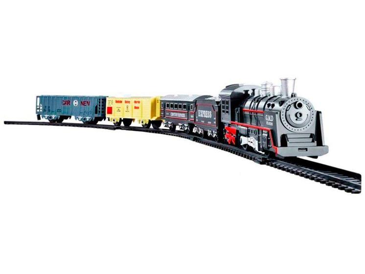 Ferrorama trem locomotiva brinquedo crianca luz 15 pecas infantil abmida