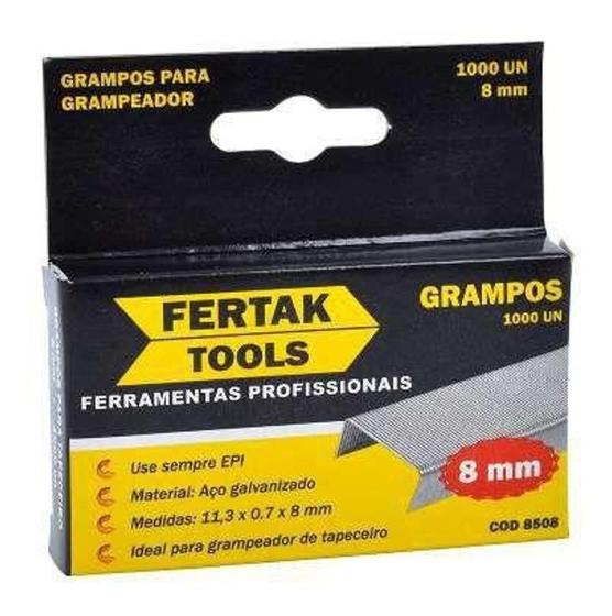 Imagem de Fertak 1000 Grampos 8mm p/ Grampeador Tapeceiro Profissional