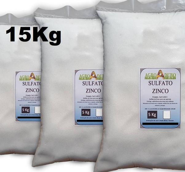 Imagem de Fertilizante 15kg Sulfato de Zinco 20%Zn 10%S Soluvel em Agua