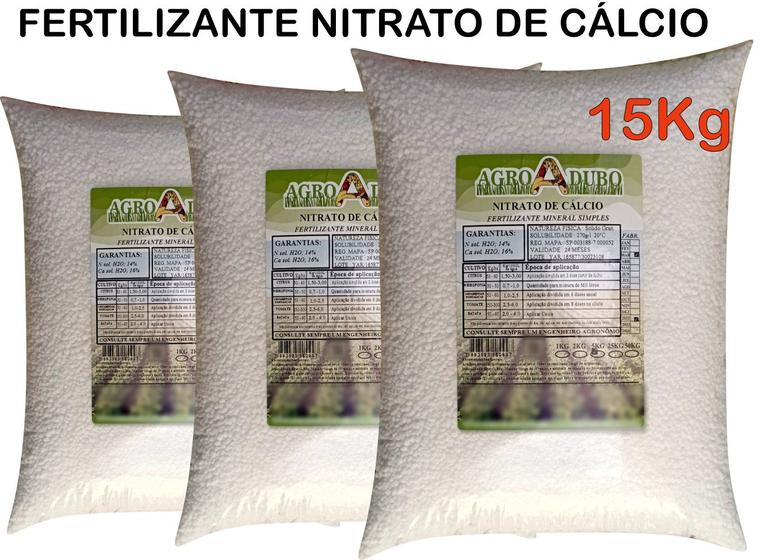Imagem de Fertilizante Nitrato De Calcio 15Kg Ferti Adubo Hidroponia