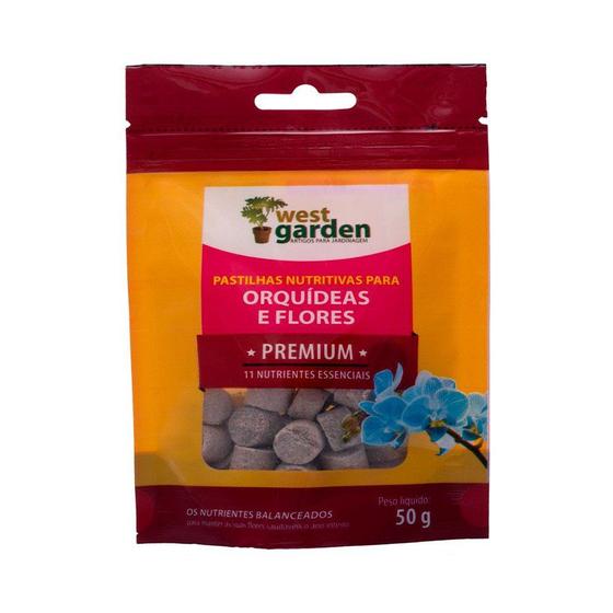 Imagem de Fertilizante West Garden Premium Nutrição para Orquídeas e Flores Plastilhas 50 g