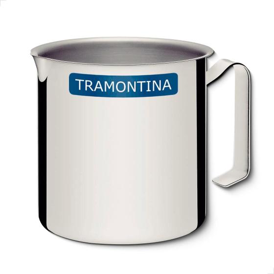 Imagem de Fervedor Caneco Leiteira Leite Café Tramontina Allegra Indução Aço Inox 14cm 2L 62664140