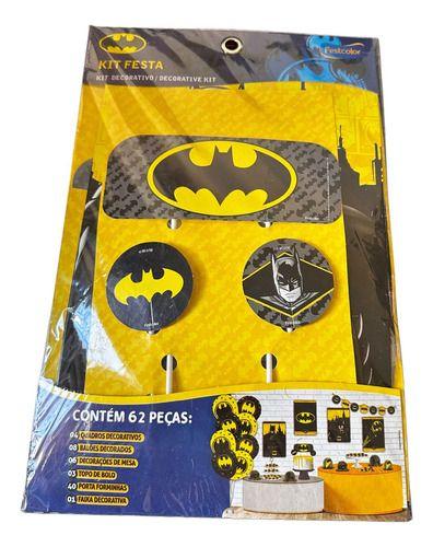 Imagem de Festa Batman Kit Decorativo Só Um Bolinho 62 Peças Licenciad