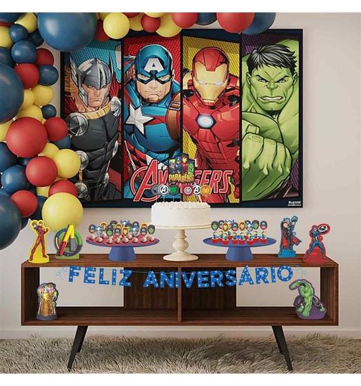 Imagem de Festa Super Herois Vingadores Kit Aniversário Fácil em EVA com 39 Peças