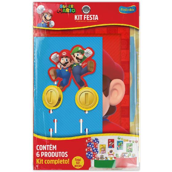 Imagem de Festa Super Mario Kit Decorativo Só Um Bolinho Festa Em Casa