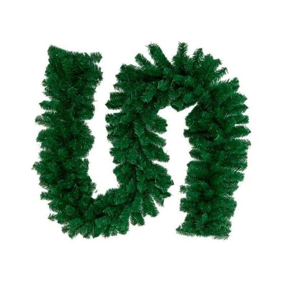 Imagem de Festão Aramado Verde PVC 2,70m 200 Galhos Decoração Natal