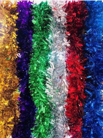 Imagem de Festão de Natal colorido com tiras grossas e finas- Kit 20un