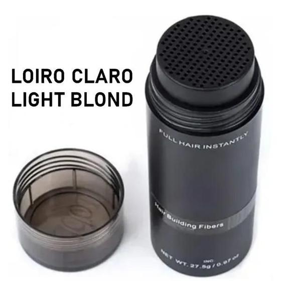 Imagem de Fibra Capilar Loiro Claro Light Blond Calvície Pó De Queratina Para Cabelo 27,5g