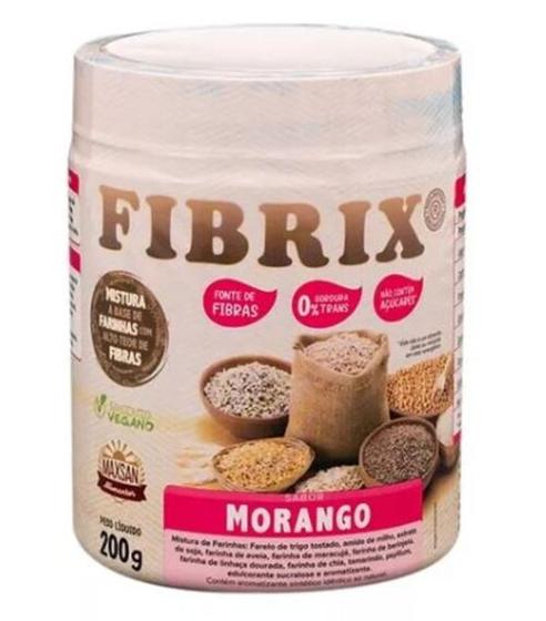 Imagem de FIBRIX Regulador Intestinal vegano 200gr SABOR MORANGO
