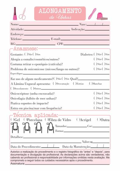 Imagem de Ficha de Anamnese A5