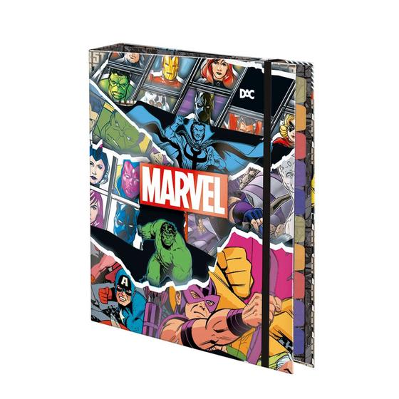 Imagem de Fichário DAC Universitário com elástico  com 48 folhas  Marvel  4635
