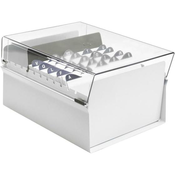 Imagem de Fichário de Mesa c/Base de Aço 6x9 Branco/Cristal - Acrimet