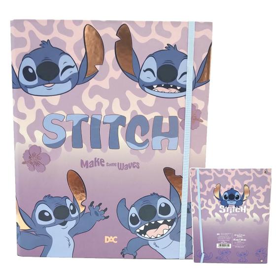 Imagem de Fichário Escolar Stitch  48folhas 10divisórias  Dac