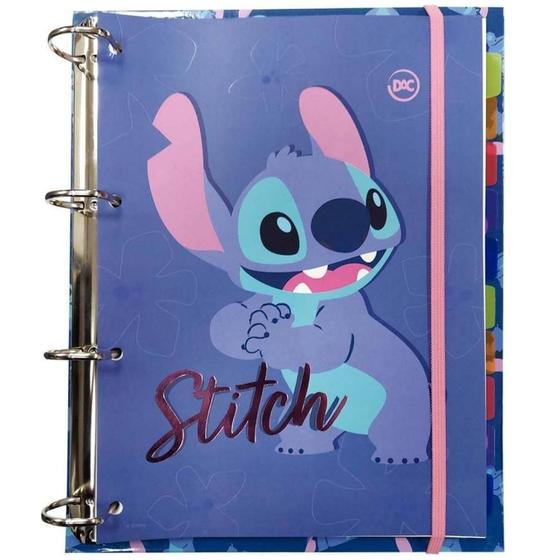 Fichário Stitch Universitário Caderno Argolado - DAC Menor preço em Fichário Stitch Universitário Caderno Argolado - DAC