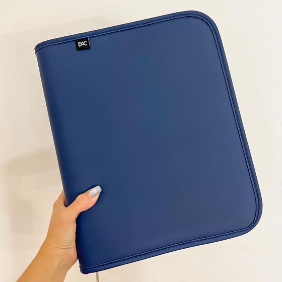 Imagem de Fichário Universitário Vision Azul Marinho com Zíper - Caderno Argolado DAC