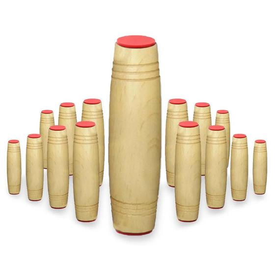 Imagem de Fidget Mokuru Stick Bastao Roller Anti Stress Madeira Kit com 15 Unidades (bsl-gira-4 mokuru kit-15)