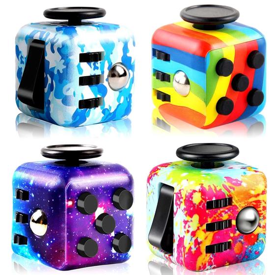 Imagem de Fidget Toy Cube Hstqevo - Pacote com 4 para Aliviar o Estresse e Ansiedade