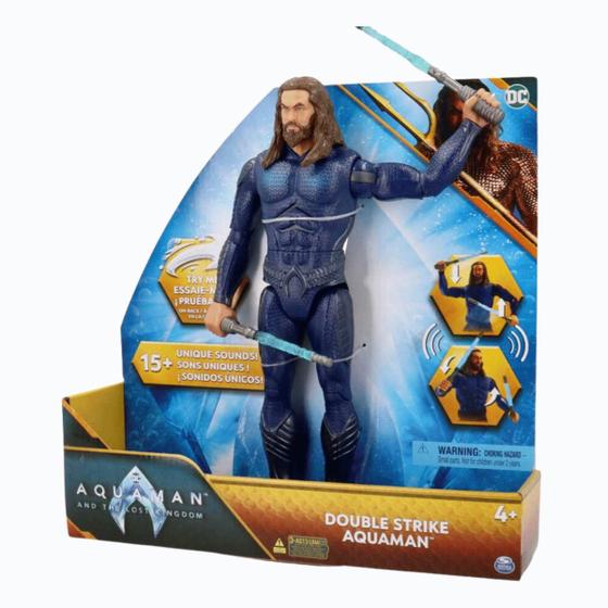 Imagem de Figura Aquaman Double Strike c/ Som 30 cm Spin Master 3453