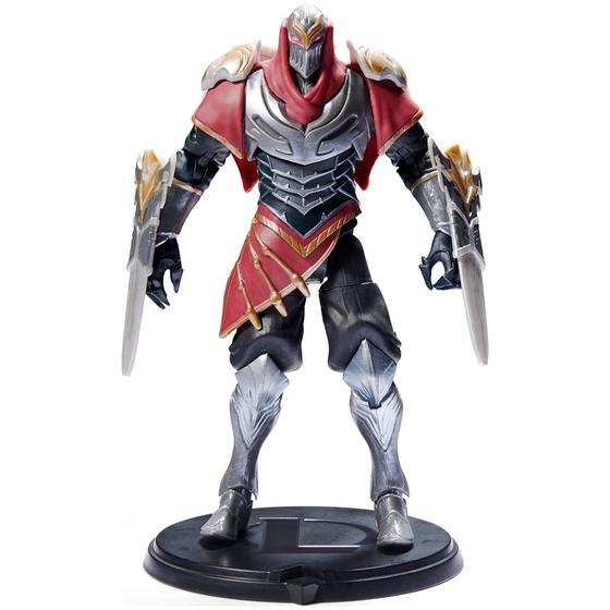 Imagem de Figura Colecionável Zed de 6 Polegadas do League of Legends com Detalhes Premium e 2 Acessórios - Coleção Campeões, Grau de Colecionador, Idade Recomendada: 12 Anos ou Mais.