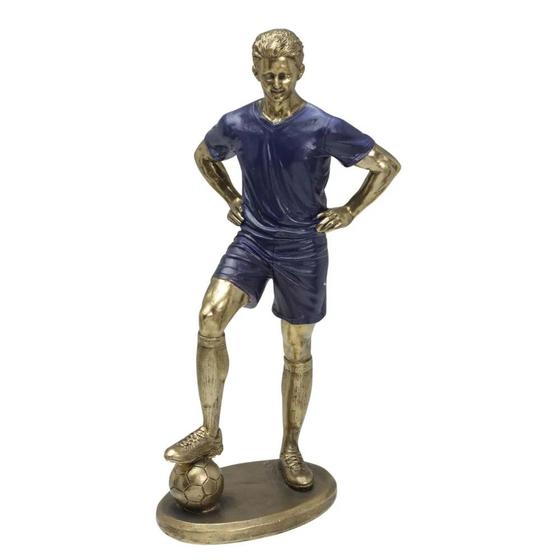 Imagem de Figura Decorativa Estatueta Homem Jogador De Futebol 25 X 14 X 7 Cm