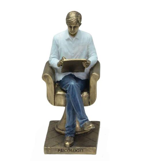 Imagem de Figura Decorativa Estatueta Homem Psicólogo 20 X 14 X 9 Cm - MABRUK