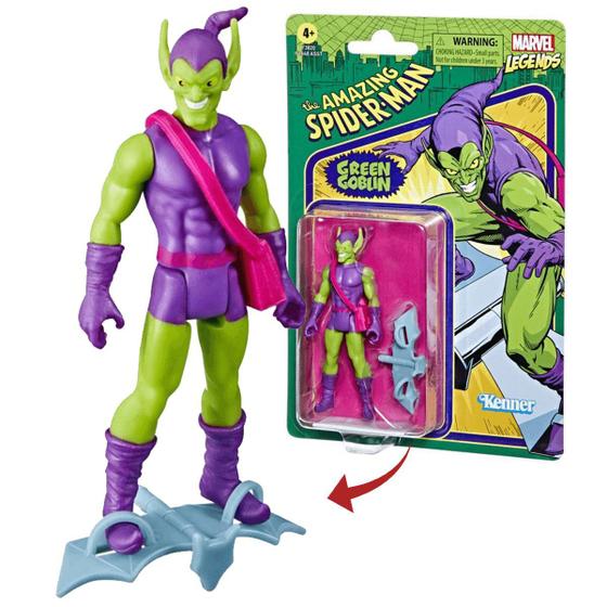 Figura Duende Verde Boneco Articulado Marvel Legends Retrô Hasbro Colecionáveis Magazine Luiza