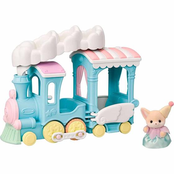 Imagem de Figura e Veículo - Sylvanian Families - Trem Arco-íris Flutuando na Nuvem - Epoch Magia