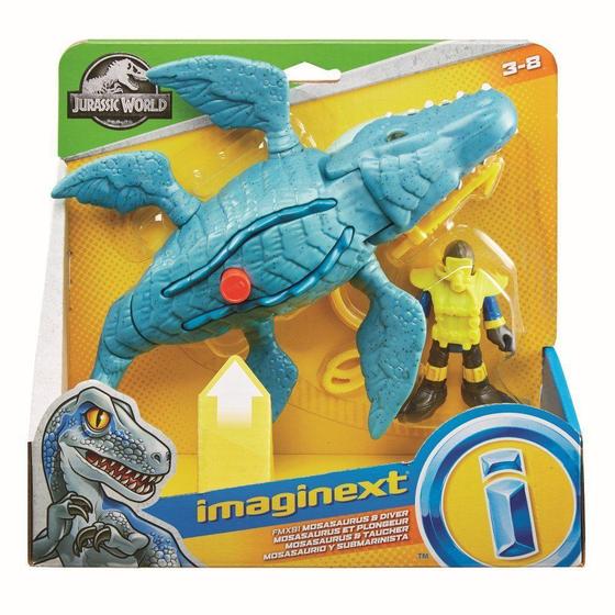 Figura Imaginext - Mosassauro e Mergulhador - Jurassic World - Fisher ...