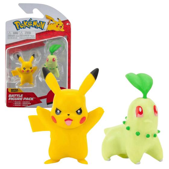 Imagem de Figura Pikachu e Chikorita Pokemon Battle Figure 5cm Sunny