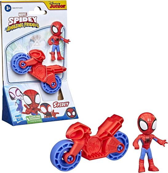 Imagem de Figura Spidey Amazing Friends Spiderman C/ Moto Hasbro F3714