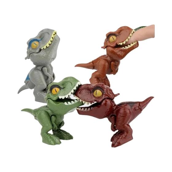 Imagem de Figuras de Ação de Dedo de Dinossauro - 4 Peças - Brinquedo Interativo de Tiranossauro