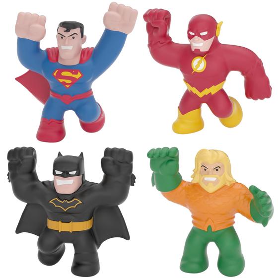 Imagem de Figuras de Ação Heroes of Goo Jit Zu DC - Pacote com 4 (Aquaman, Batman, Superman, Flash)