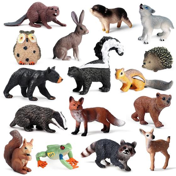 Imagem de Figuras de Animais da Floresta SCAHOW (16 Unidades) - Presente Ideal para Crianças