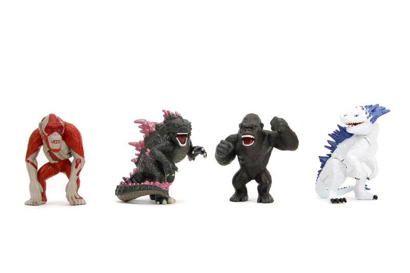 Imagem de Figuras fundidas sob pressão, pacote com 4 bonecos Godzilla x Kong 2.5 Metalfigs Jada Toys