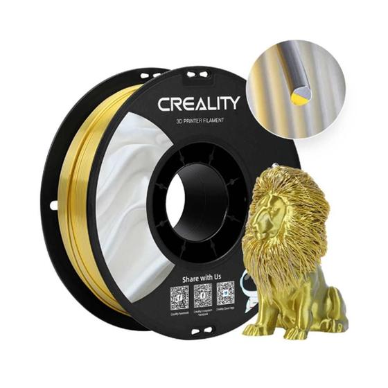 Imagem de Filamento CR SILK Creality para Impressora 3D Ouro e Prata 1Kg 1.75mm