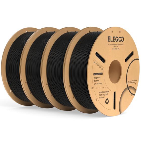 Imagem de Filamento para impressora 3D ELEGOO PLA Plus 1,75 mm preto 4 kg