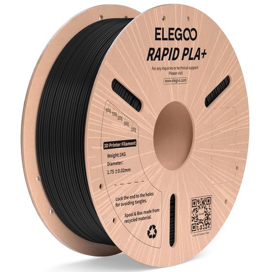 Imagem de Filamento para impressora 3D ELEGOO Rapid PLA Plus 1,75 mm preto 1 kg