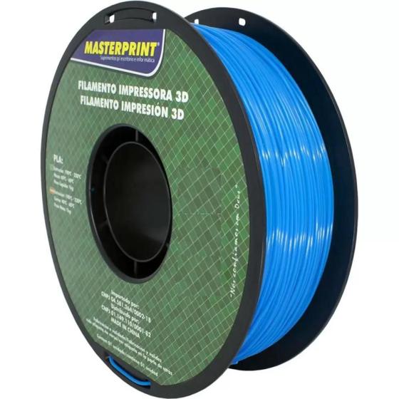 Filamento Para Impressoras 3D Pla Azul Rolo 1Kg Fio Flexível ...