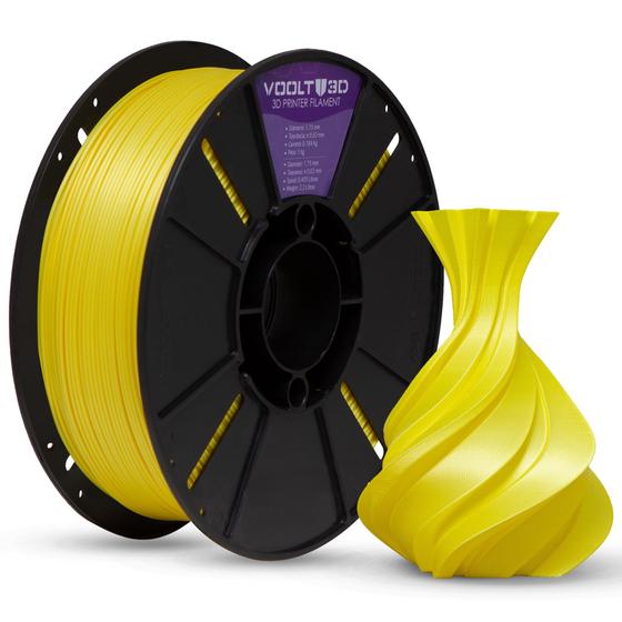 Imagem de Filamento PLA Amarelo V-Silk Premium 1Kg, 1,75mm, Para Impressora 3D - Voolt3D Oficial