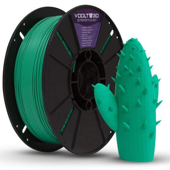 Imagem de Filamento PLA Verde Velvet Premium 1Kg, Com Efeito Fosco, 1,75mm, Para Impressora 3D - Voolt3D Oficial