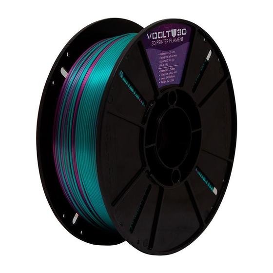 Filamento Voolt PLA Duo Color Ametista e Verde, 1kg - PL-DU-AT/VD-SK-1 ...