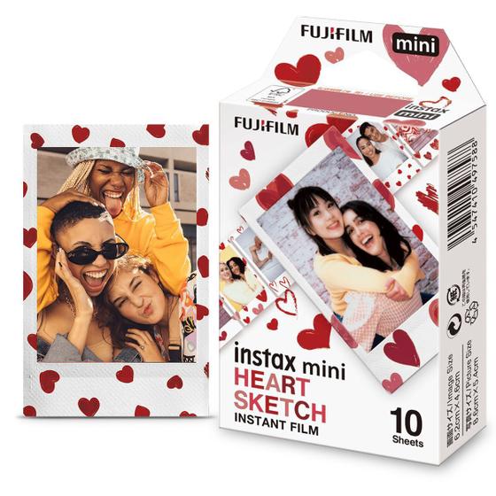 Imagem de Filme Fotográfico Fujifilm Instax Mini Heart Sketch - 10 Fotos