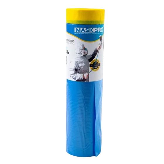 Imagem de Filme Plástico Azul MaskPro com Fita Crepe para Mascaramento - 2,1mts x 20mts