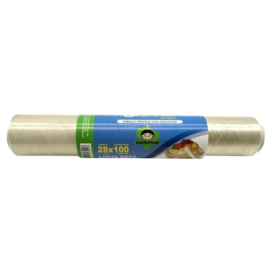 Filme PVC 28cm x 100m Guarufilme - Linha Refil Menor preço em Filme PVC 28cm x 100m Guarufilme - Linha Refil
