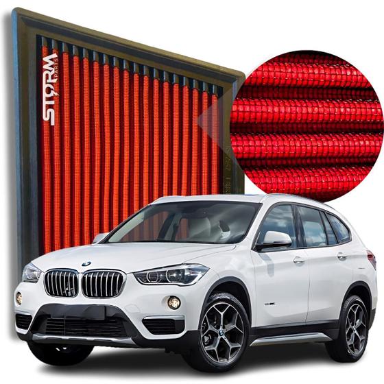 Imagem de Filtro Ar Esportivo Bmw X1 25i Motor 2.0 Turbo 2016 a 2022 Lavável reutilizável Potencia Active Flex S Drive Automatico Suv